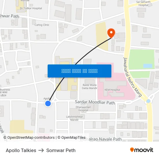 अपोलो टॉकीज to सोमवार पेठ map