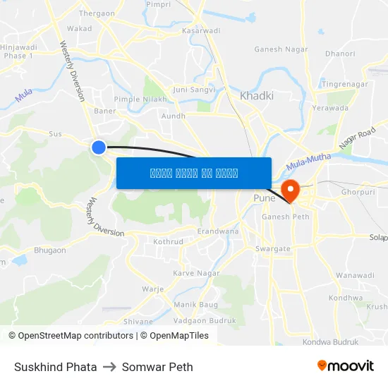 सुसखिंद फाटा to सोमवार पेठ map