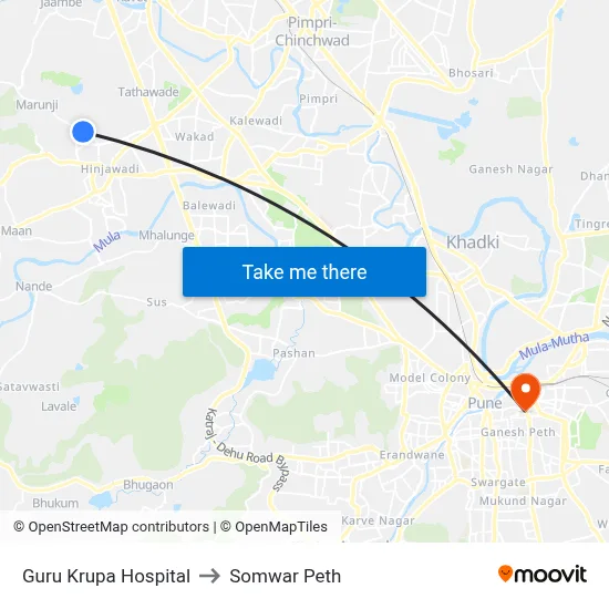 गुरु कृपा अस्पताल to सोमवार पेठ map