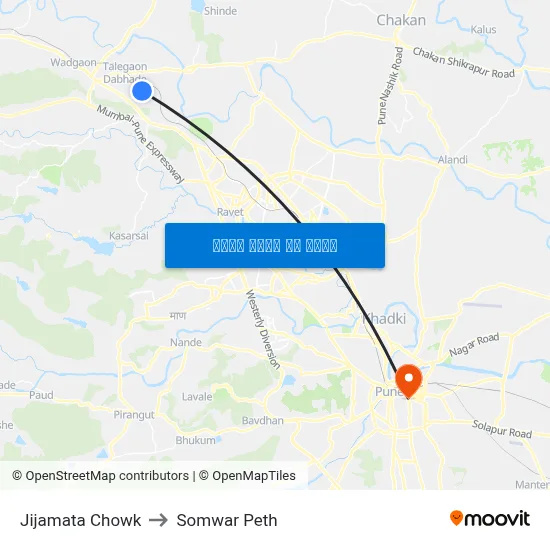जिजामाता चौक to सोमवार पेठ map