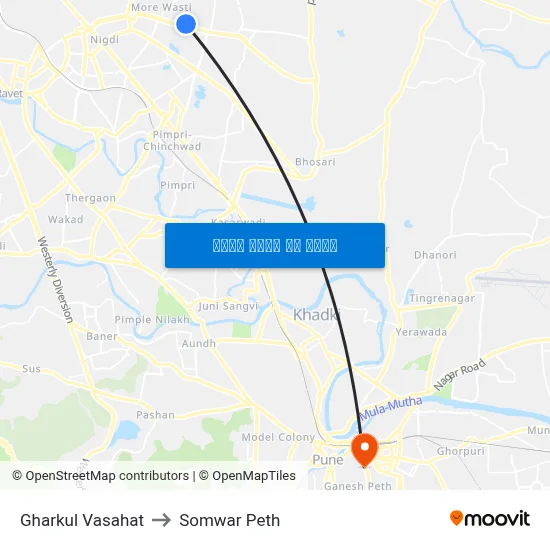 घरकुल वसाहत to सोमवार पेठ map