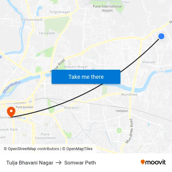 तुळजा भवानी नगर to सोमवार पेठ map