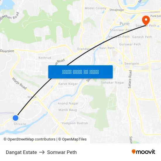 डांगट एस्टेट to सोमवार पेठ map