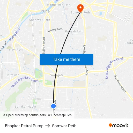 भापकर पेट्रोल पंप to सोमवार पेठ map