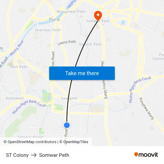 एस.टी कॉलनी to सोमवार पेठ map