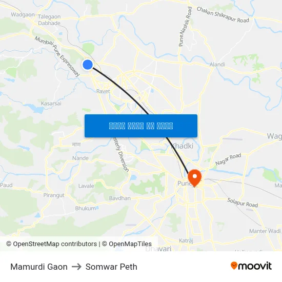 मामुर्डी गांव to सोमवार पेठ map