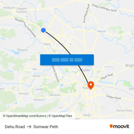 देहू रोड to सोमवार पेठ map