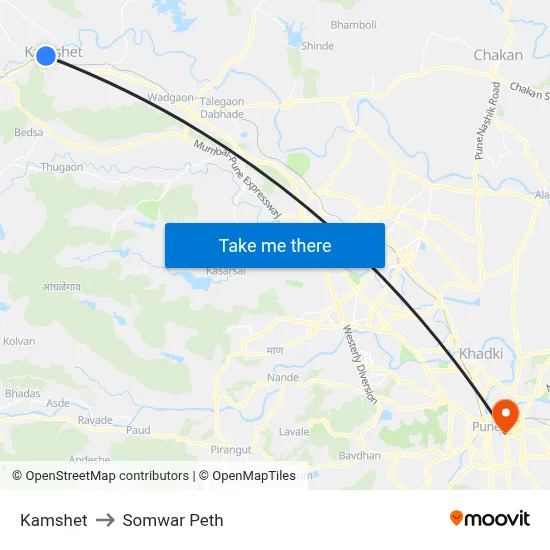 कामशेठ to सोमवार पेठ map