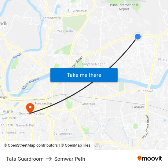 टाटा गार्डरूम to सोमवार पेठ map