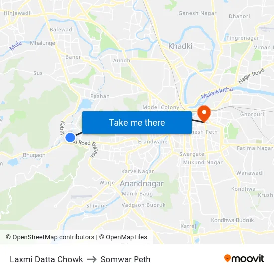 लक्ष्मी दत्त चौक to सोमवार पेठ map