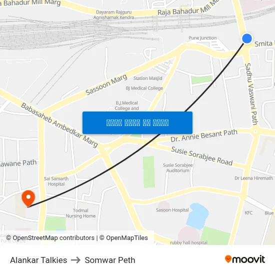Alankar Talkies to Somwar Peth map