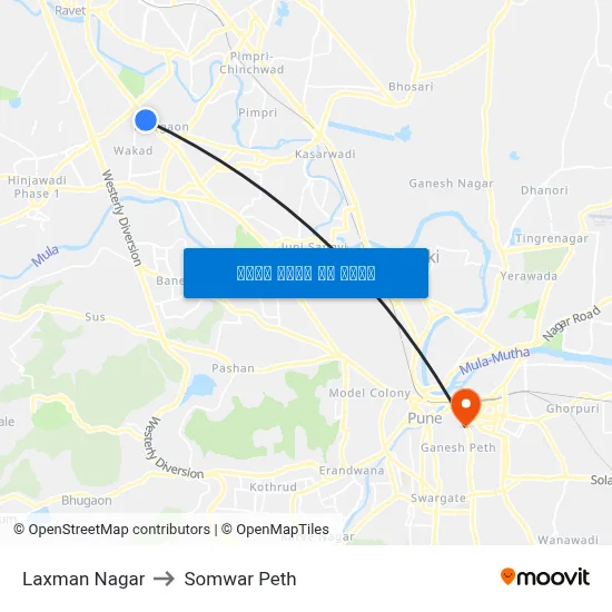 लक्ष्मण नगर to सोमवार पेठ map