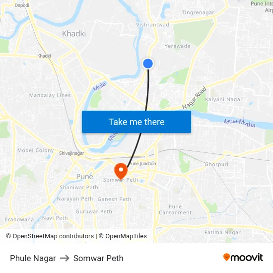 Phule Nagar to Somwar Peth map