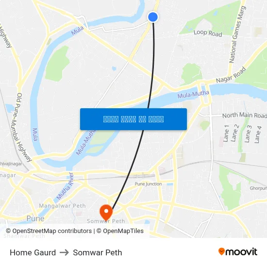 होम गार्ड to सोमवार पेठ map