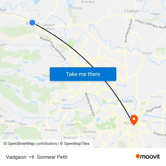 वडगाव to सोमवार पेठ map