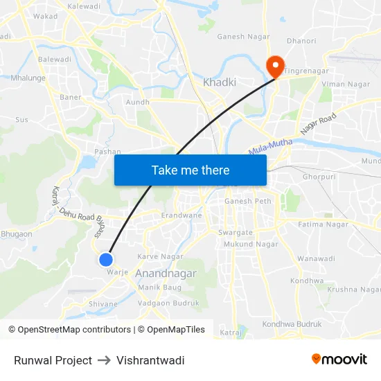 रनवाल प्रोजेक्ट to विश्रांतवाडी map