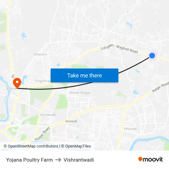 योजना पोल्ट्री फार्म to विश्रांतवाडी map