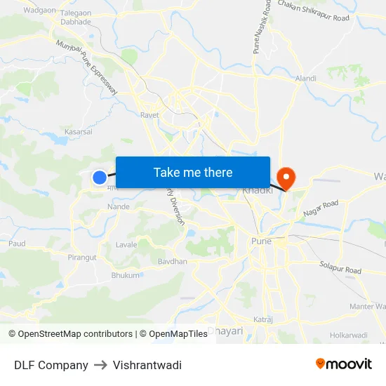 डीएलएफ कंपनी to विश्रांतवाडी map