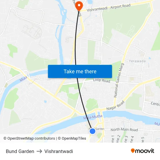 बुंद गार्डन to विश्रांतवाडी map