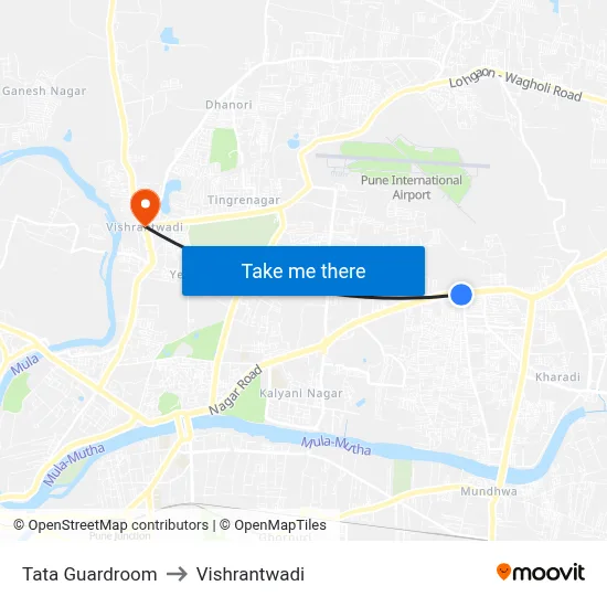 टाटा गार्डरूम to विश्रांतवाडी map