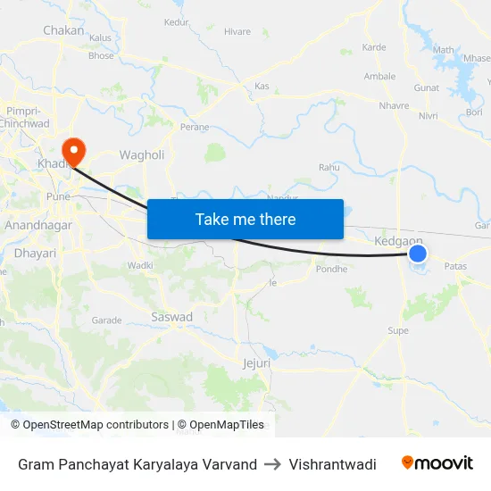 Gram Panchayat Karyalaya Varvand to विश्रांतवाडी map