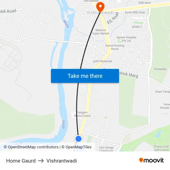 होम गार्ड to विश्रांतवाडी map