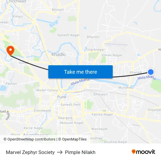 मार्वल ज़ेफिर सोसाइटी to पिंपल निलख map