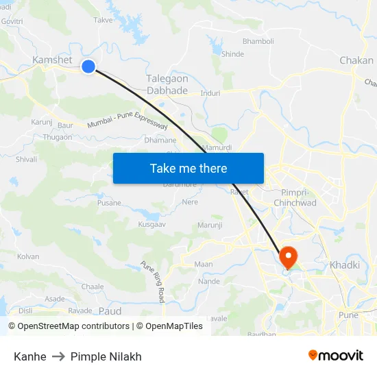 कन्हे to पिंपल निलख map