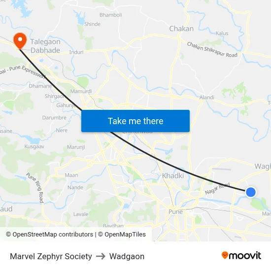 मार्वल ज़ेफिर सोसाइटी to वडगाव map