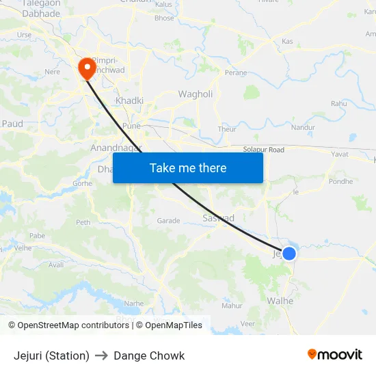 Jejuri (Station) to डांगे चौक map