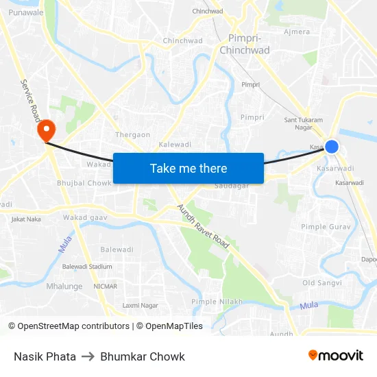 नासिक फाटा to भुमकर चौक map