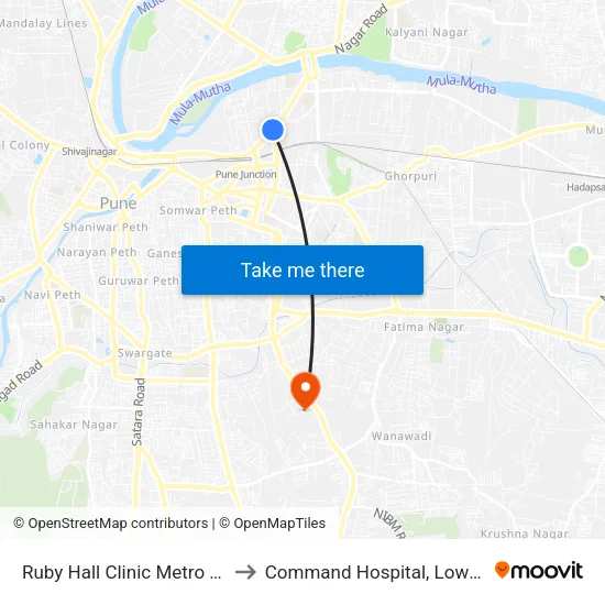 Ruby Hall Clinic to Command Hospital, Lower Wing map