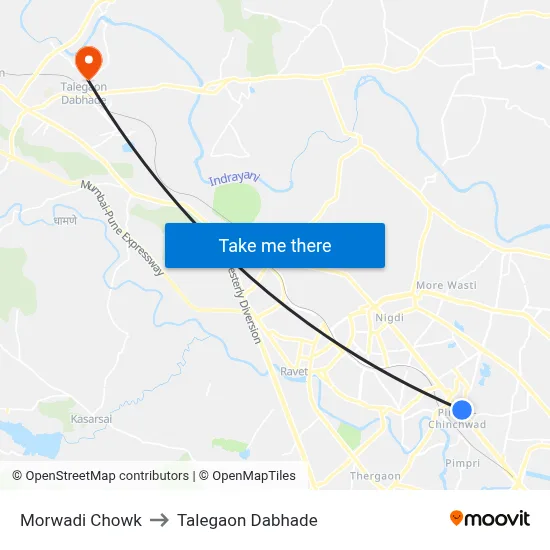 Morwadi Chowk to Talegaon Dabhade map