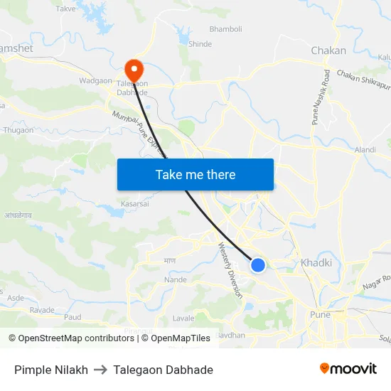 Pimple Nilakh to Talegaon Dabhade map