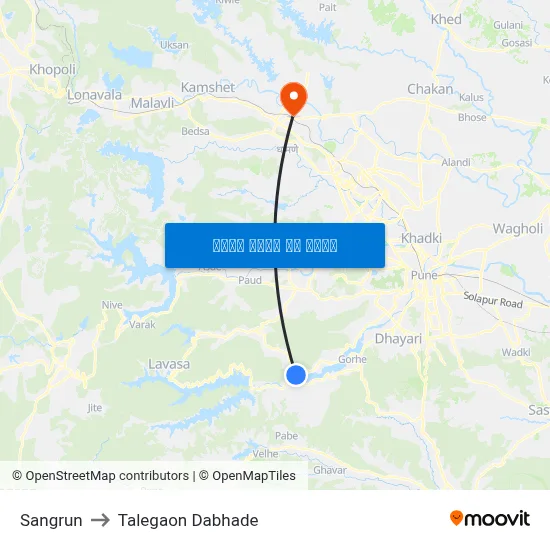 संग्रुन to तालेगाव दाभाड़े map