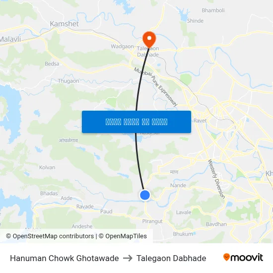 हनुमान चौक घोटवड़े to तालेगाव दाभाड़े map