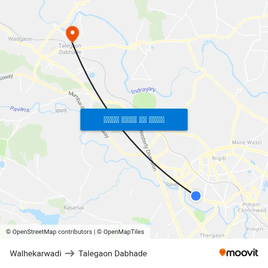 वल्हेकरवाडी to तालेगाव दाभाड़े map