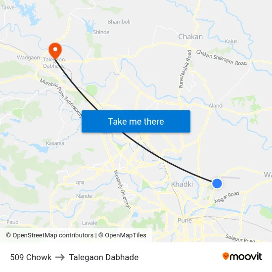 509 चौक to तालेगाव दाभाड़े map