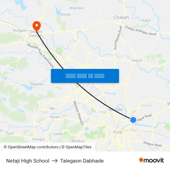 नेताजी हाई स्कूल to तालेगाव दाभाड़े map