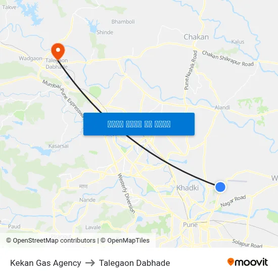 केकण गैस एजेंसी to तालेगाव दाभाड़े map