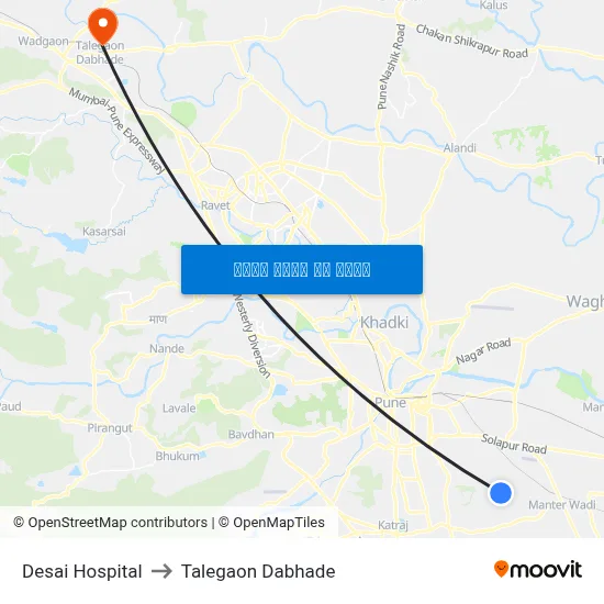 देसाई अस्पताल to तालेगाव दाभाड़े map