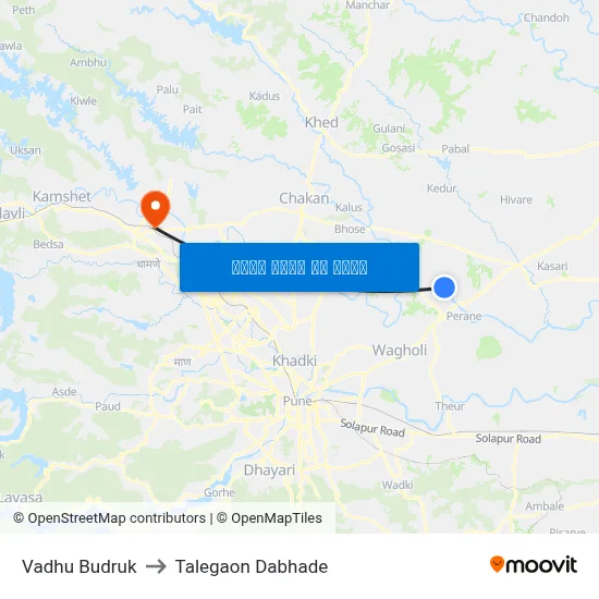 वधू बुद्रुक to तालेगाव दाभाड़े map