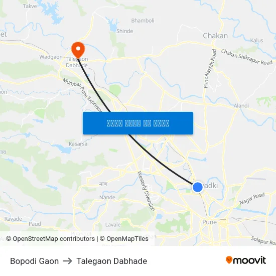 बोपोडी गांव to तालेगाव दाभाड़े map
