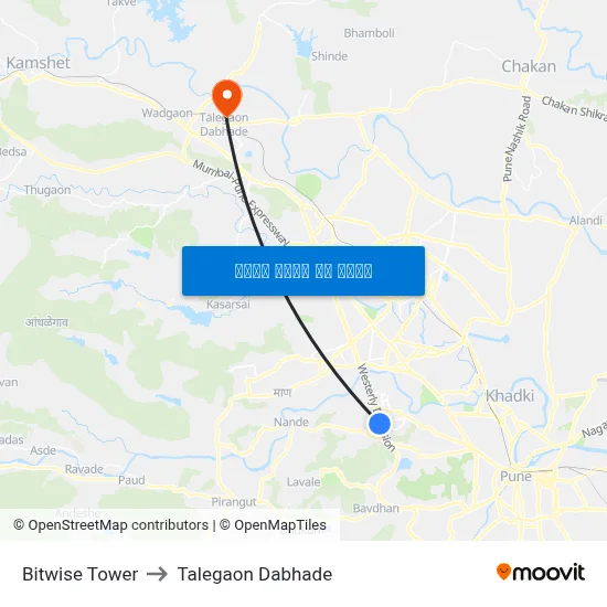 बिटवाइज टॉवर to तालेगाव दाभाड़े map