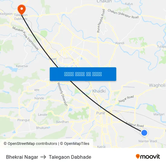 भेकराई नगर to तालेगाव दाभाड़े map
