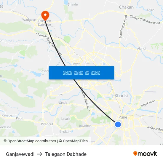 गंजवेवाडी to तालेगाव दाभाड़े map