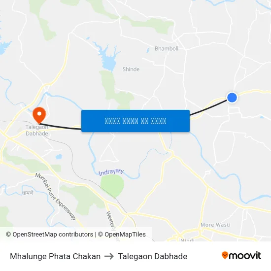 म्हालुंगे फाटा चाकण to तालेगाव दाभाड़े map