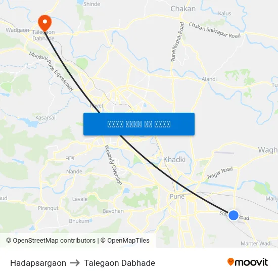 हड़पसरगाव to तालेगाव दाभाड़े map