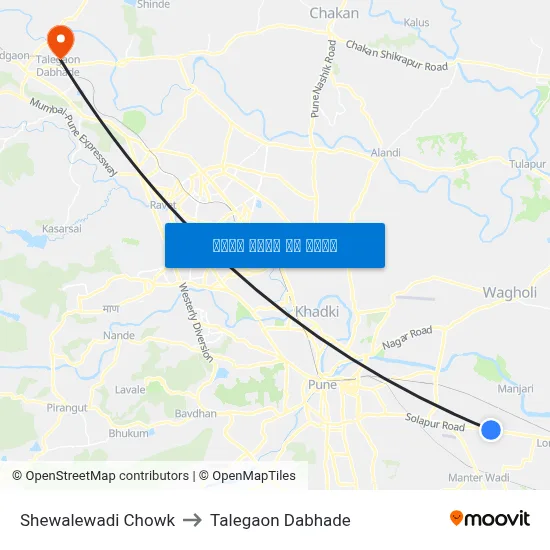शेवाळेवाडी चौक to तालेगाव दाभाड़े map