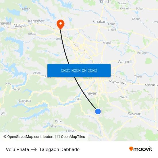 वेलू फाटा to तालेगाव दाभाड़े map